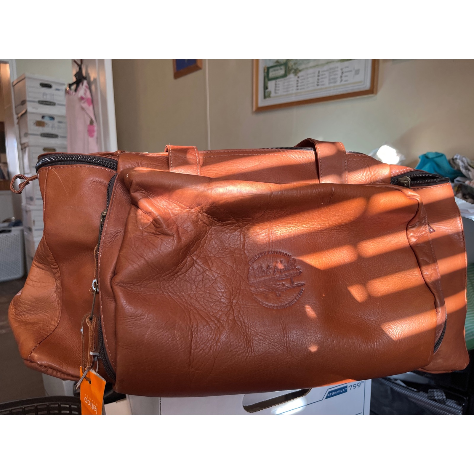 Brown Leather Duffel Bag